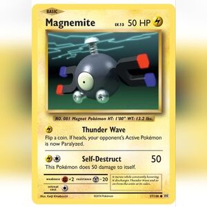 Magnemite Pokemon Card 🔥 50 HP 🟡 37/108